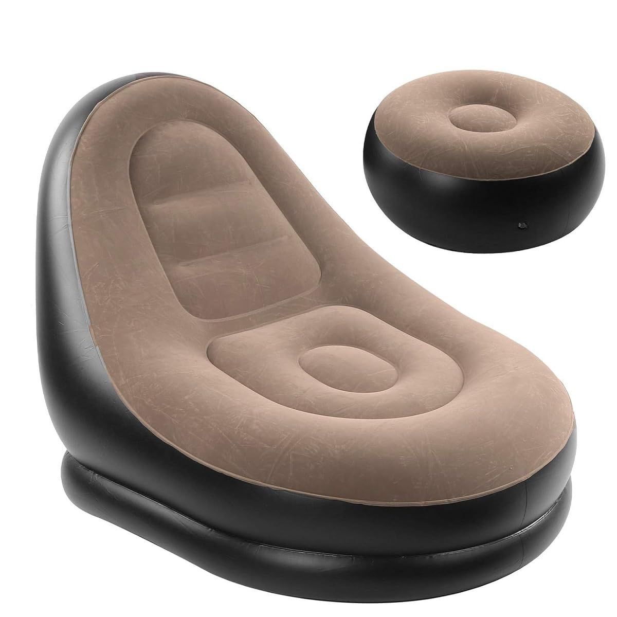 Inflatable Lounge Sofa with Ottoman & Electric Air Pump